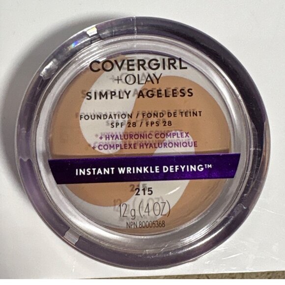 Covergirl + Olay Simply Ageless Foundation 215 Natural Ivory SPF 28 12g - Picture 1 of 4